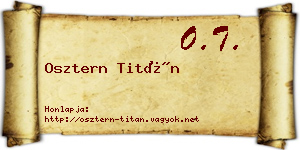 Osztern Titán névjegykártya